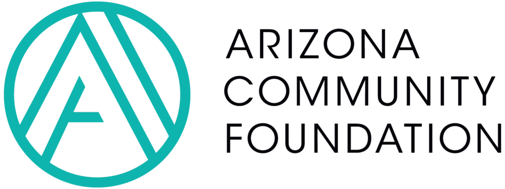 Teal circle with stylized "A" next to the text "Arizona Community Foundation