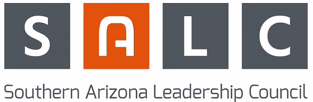 Logo of Southern Arizona Leadership Council with "SALC" in squares, the "A" on an orange background