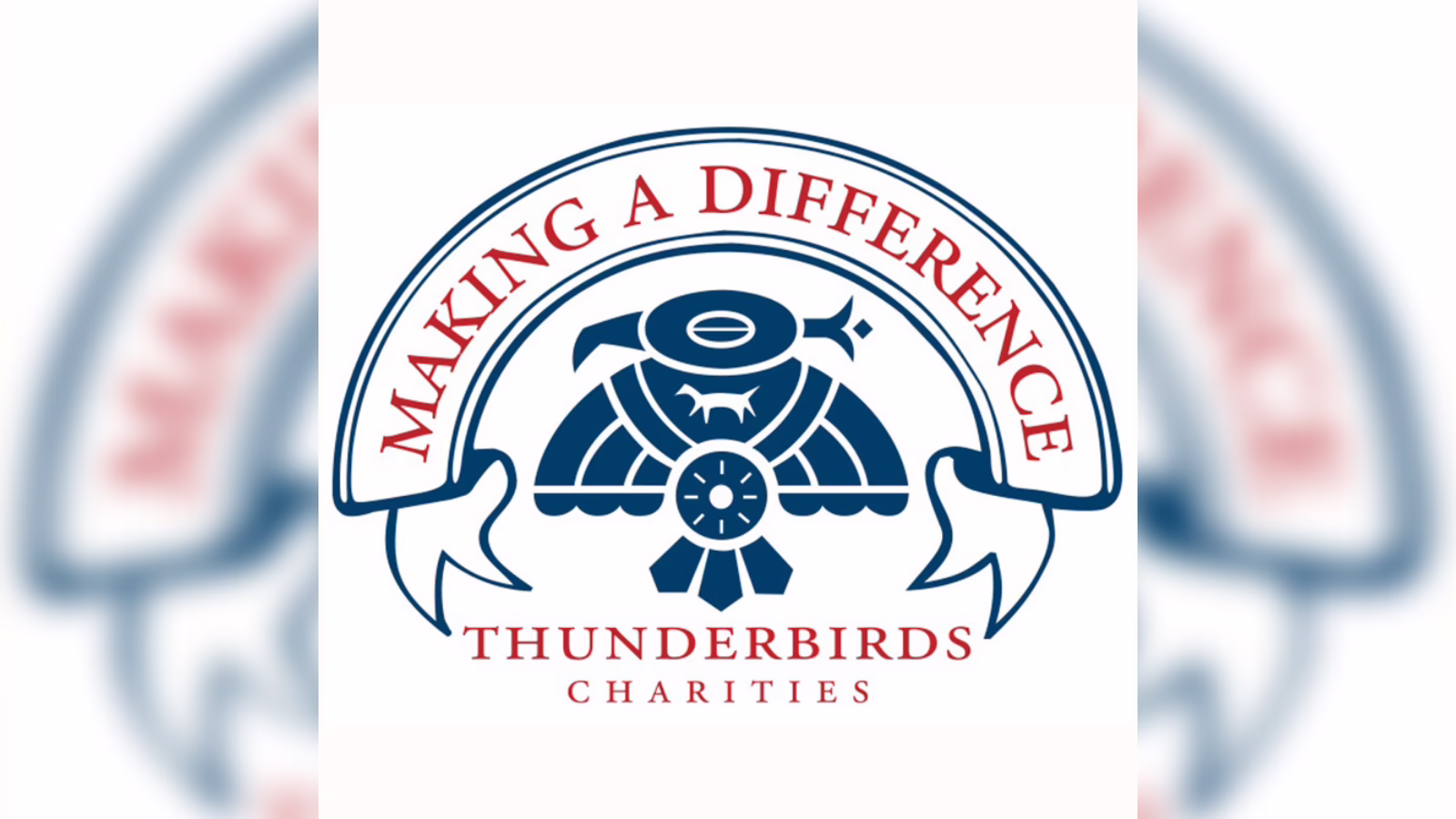 Thunderbirds Charities logo with a stylized bird and text: "Making a Difference" above, "Thunderbirds Charities" below