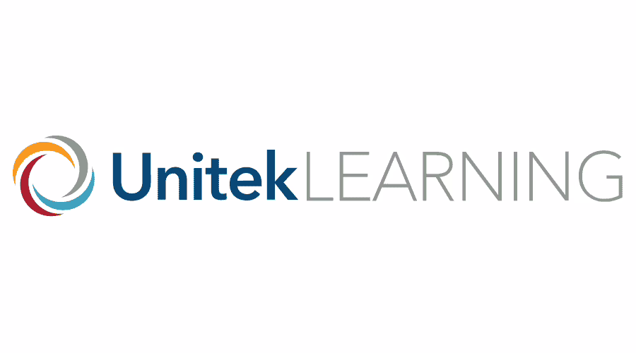 Unitek Learning logo with a colorful swirl design on the left