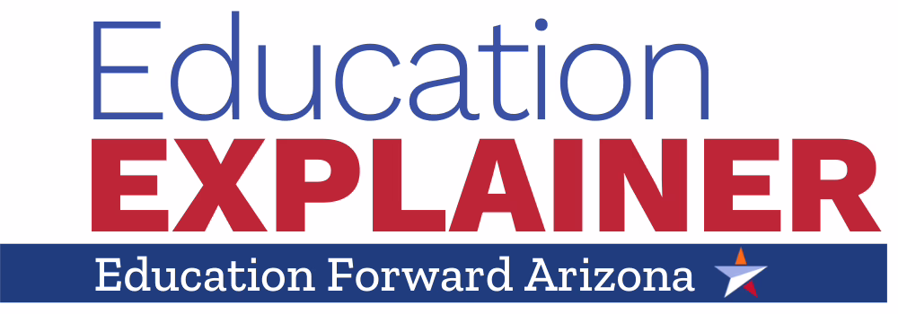 Education Explainer" logo with "Education Forward Arizona" and a star icon below