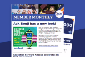 eNewsletter titled "Member Monthly" with "Ask Benji has a new look!" and "School's back. And so's Benji