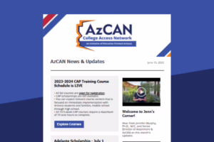 AzCAN eNewsletter with CAP Training Course info, registration details, and a welcome note from Jennifer Murphy